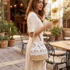 SandAway Strohtasche – Geflochten mit Blumenmuster