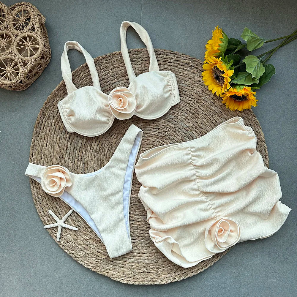 SandAway Floral Lace Micro Bikini Set – 3-teilig
