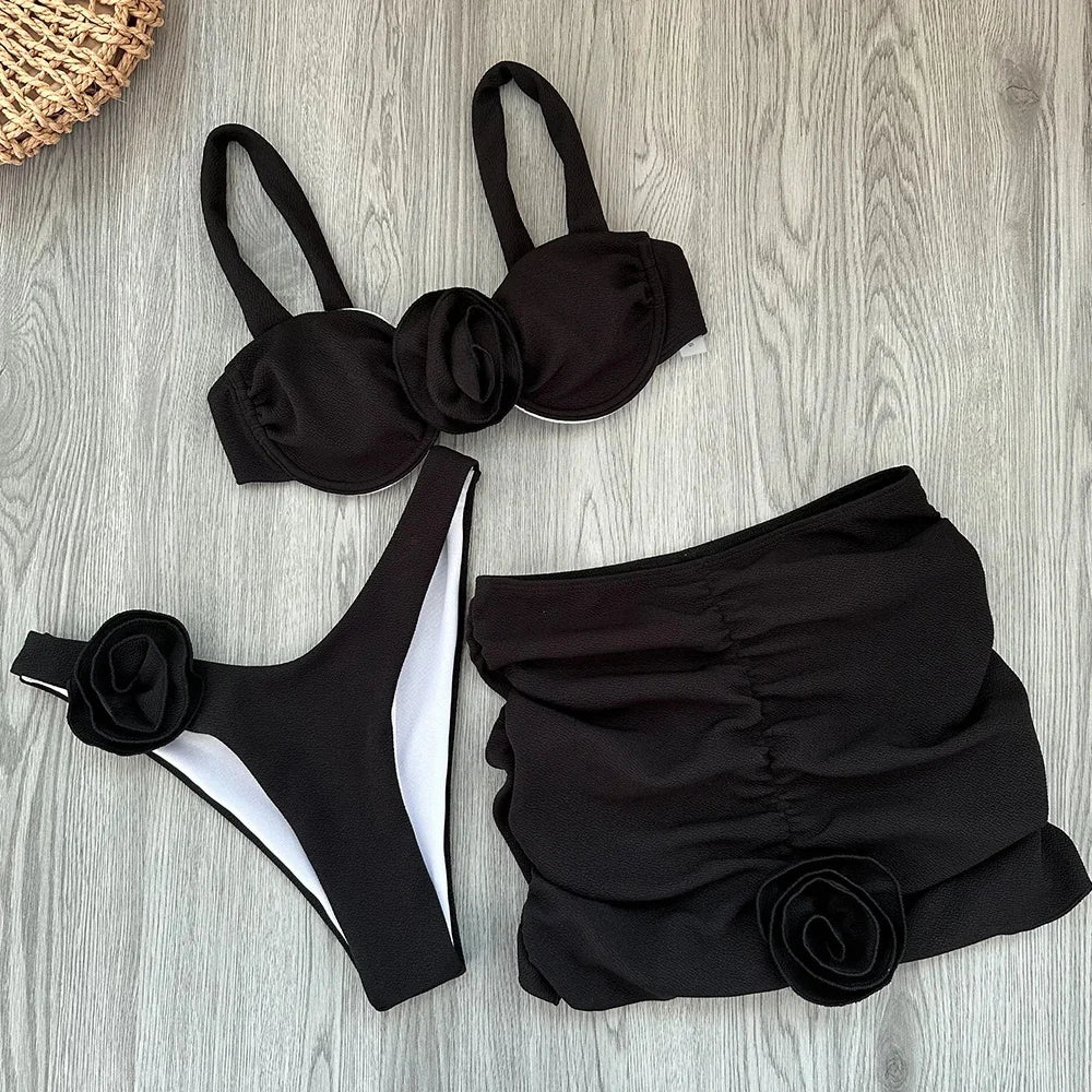 SandAway Floral Lace Micro Bikini Set – 3-teilig
