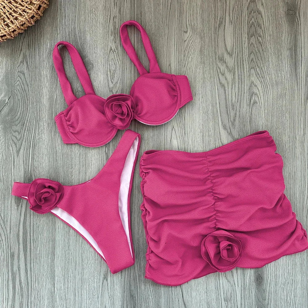 SandAway Floral Lace Micro Bikini Set – 3-teilig